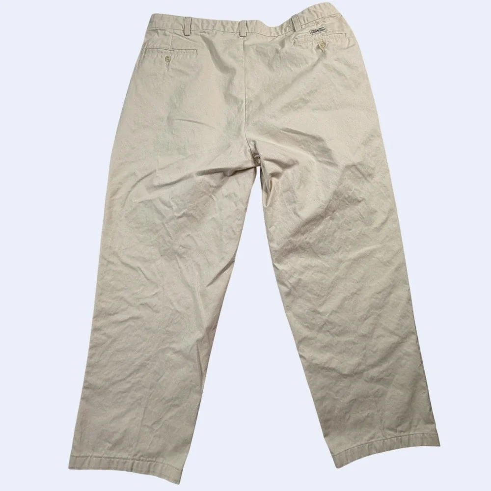 Rare Polo Ralph Lauren Pleated Chino Pants‎ Mens 38x28 Tan Beige Made in USA